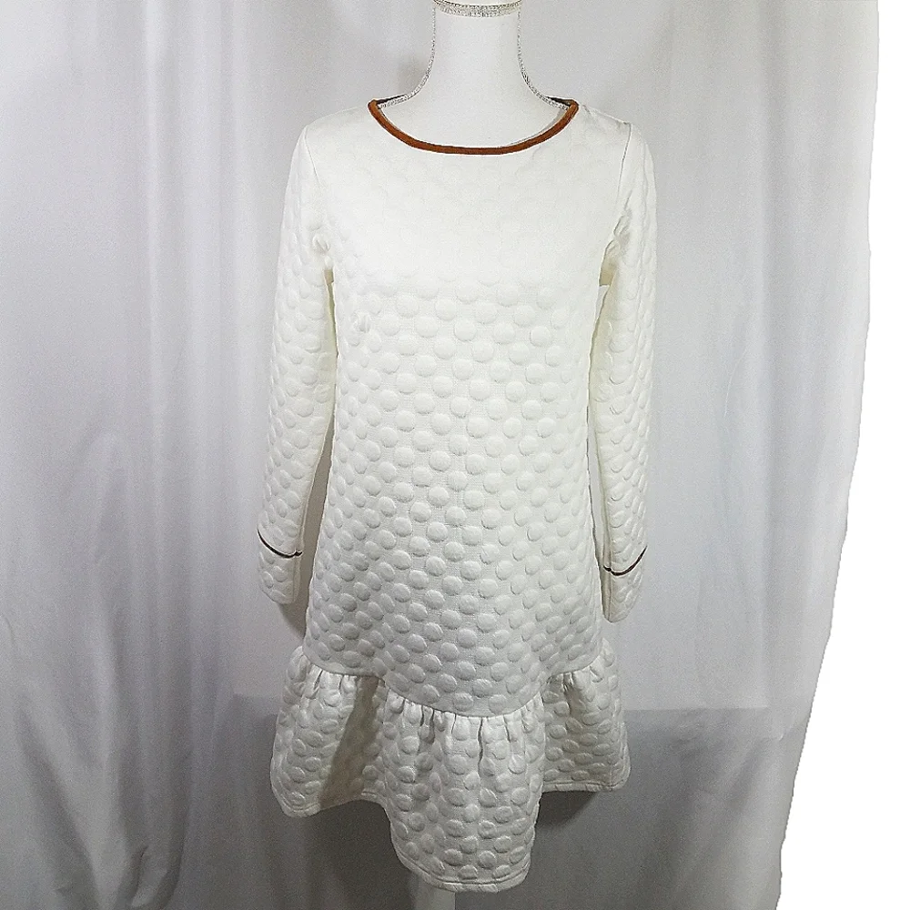 Sail to Sable Cream Dot Dress S NWT